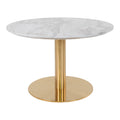 Bolzano Salontafel - Marmerlook blad, messinglook voet Ø70x45 cm