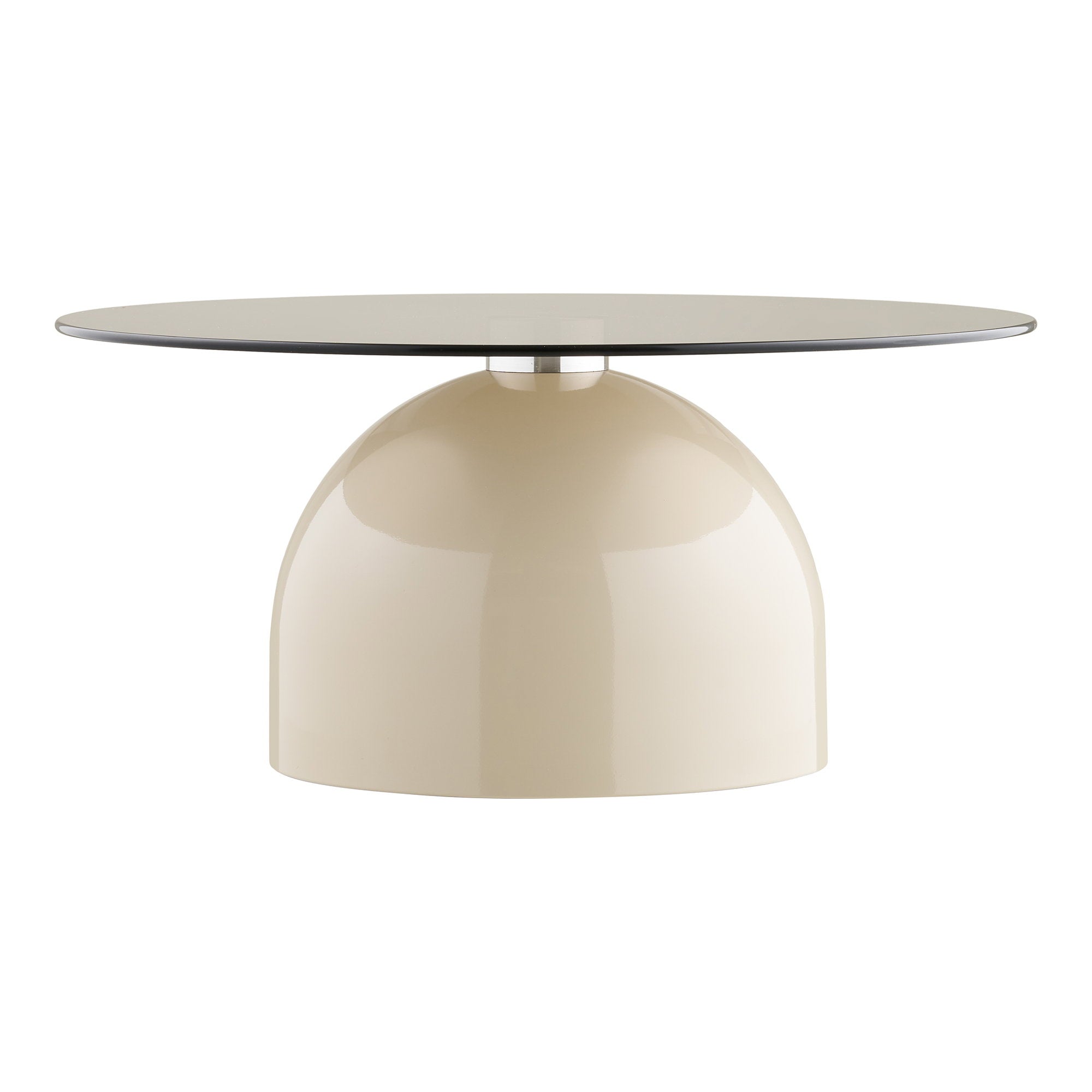 Ravello Salontafel - Gehard glas/metaal, grijs/beige Ø70x33 cm