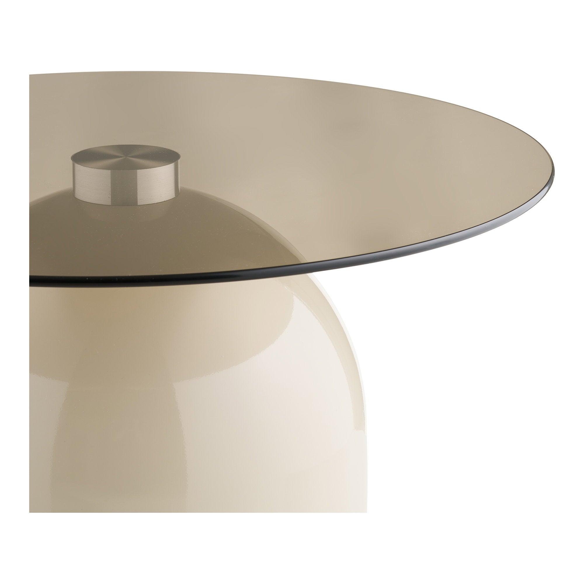 Ravello Salontafel - Gehard glas/metaal, grijs/beige Ø70x33 cm
