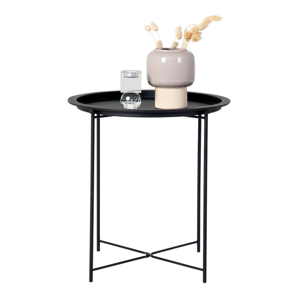 Bastia Side Table - Steel side table, black Ø47x50 cm