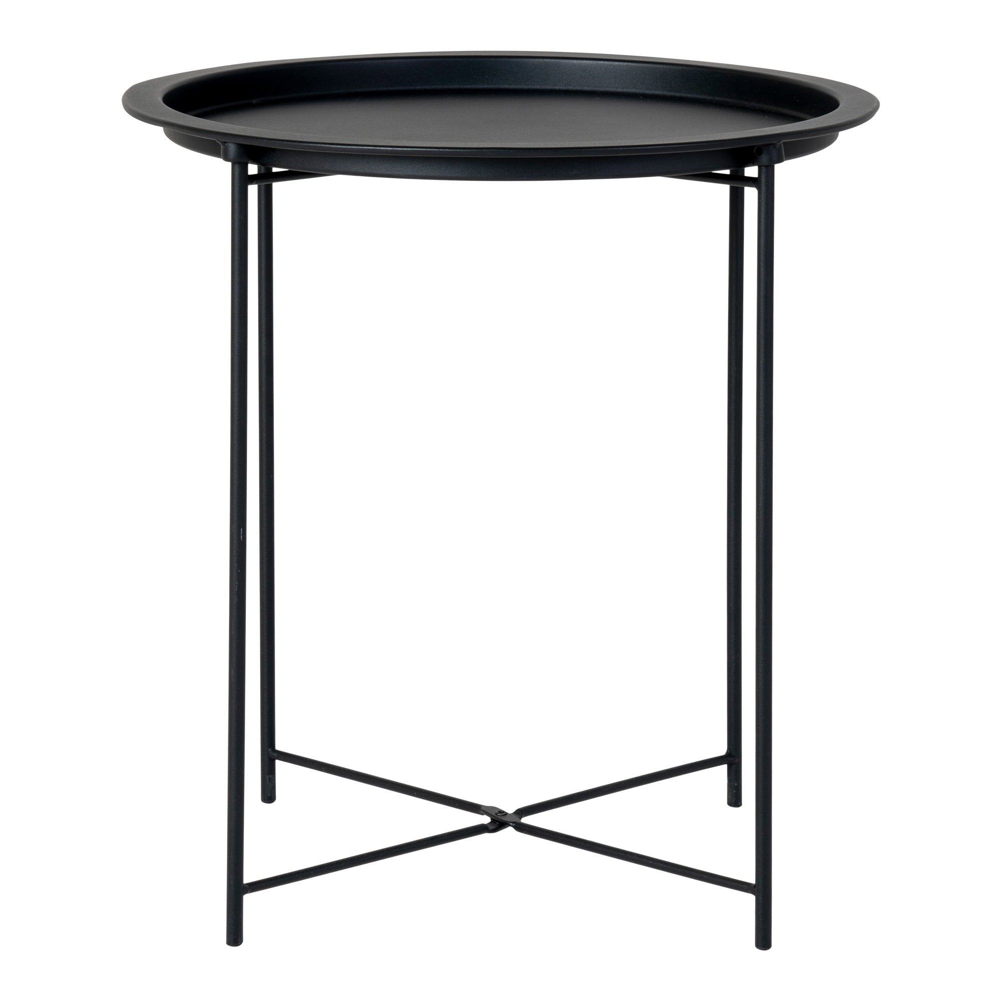Bastia Bijzettafel - Bijzettafel van staal, zwart Ø47x50 cm