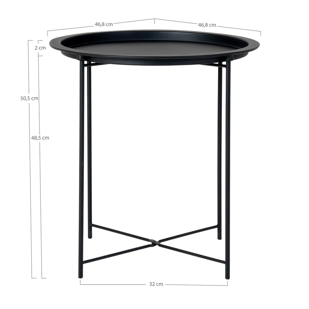 Bastia Side Table - Steel side table, black Ø47x50 cm