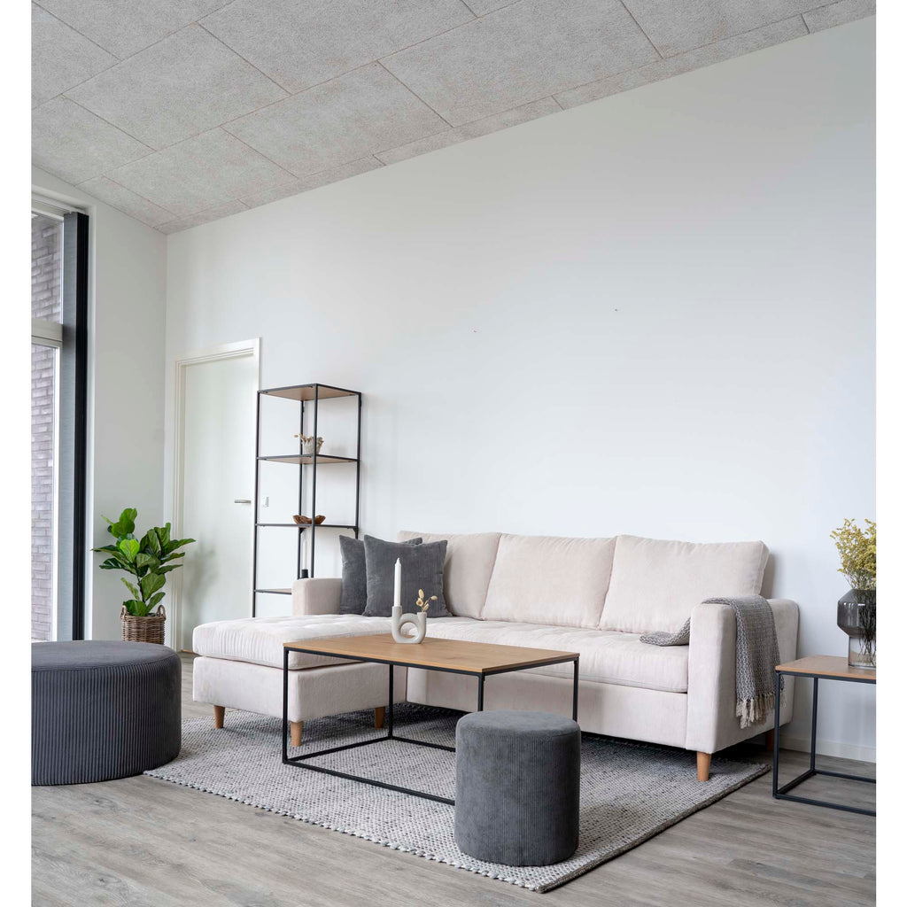 Vita Salontafel - Eikenlook, zwart frame 60x90x45 cm