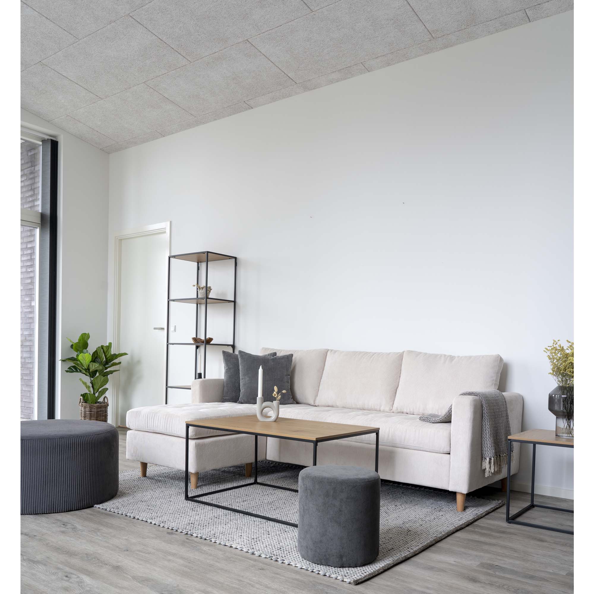 Vita Salontafel - Eikenlook, zwart frame 60x90x45 cm