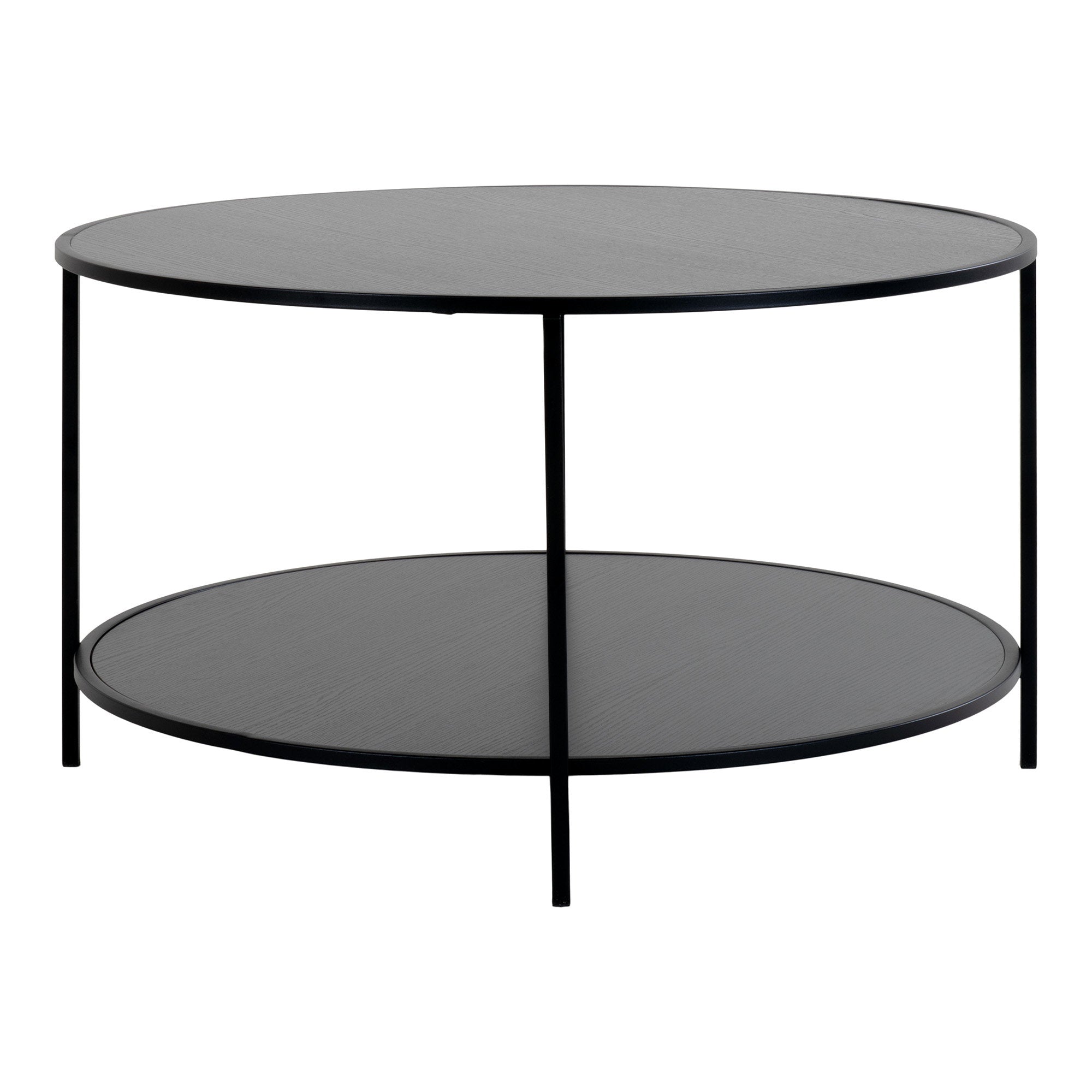Vita Salontafel - Zwart, zwart frame Ø80x45 cm