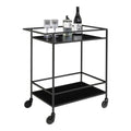 Vita Bartrolley - With 2 shelves, black, black frame 68x40x79 cm