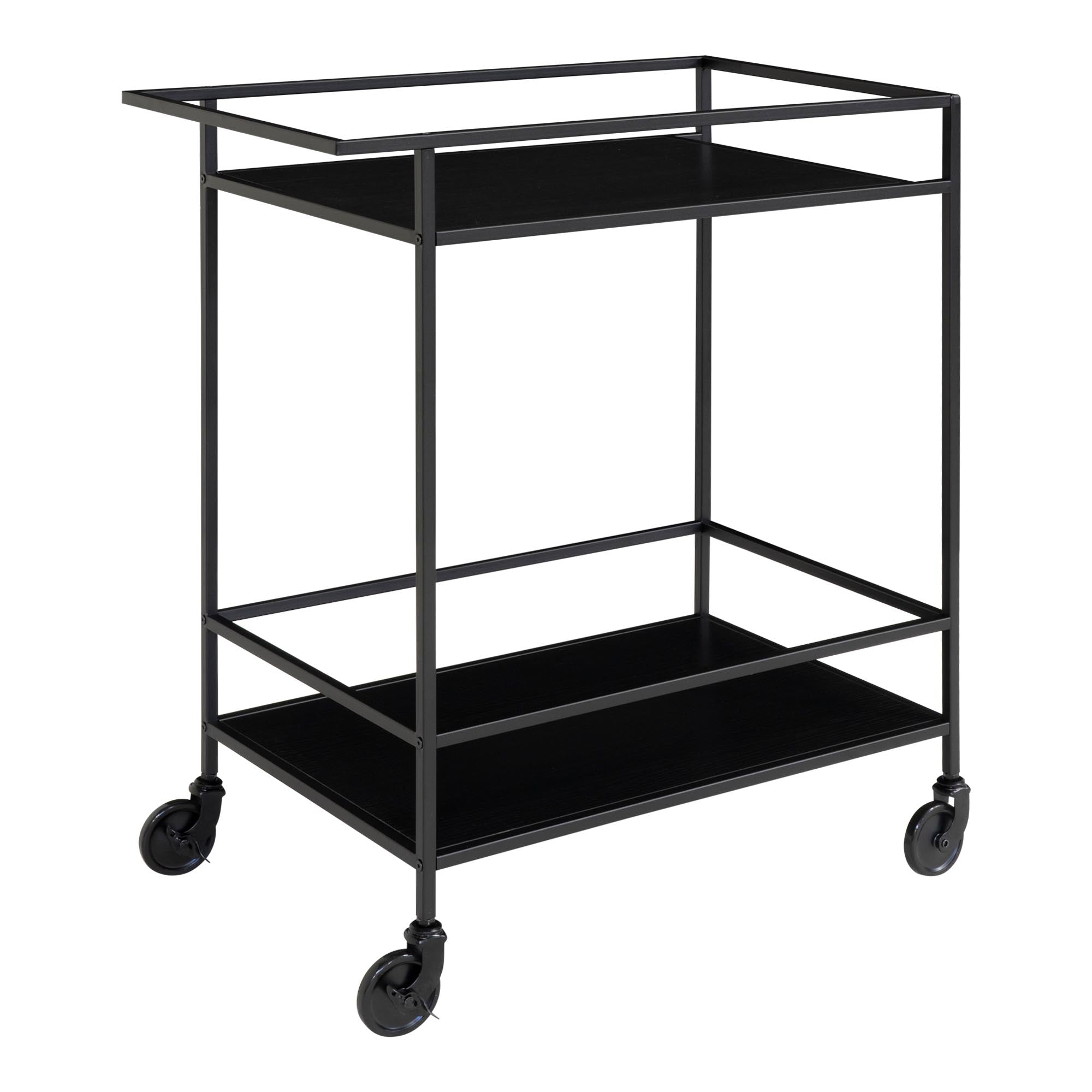 Vita Bartrolley - With 2 shelves, black, black frame 68x40x79 cm