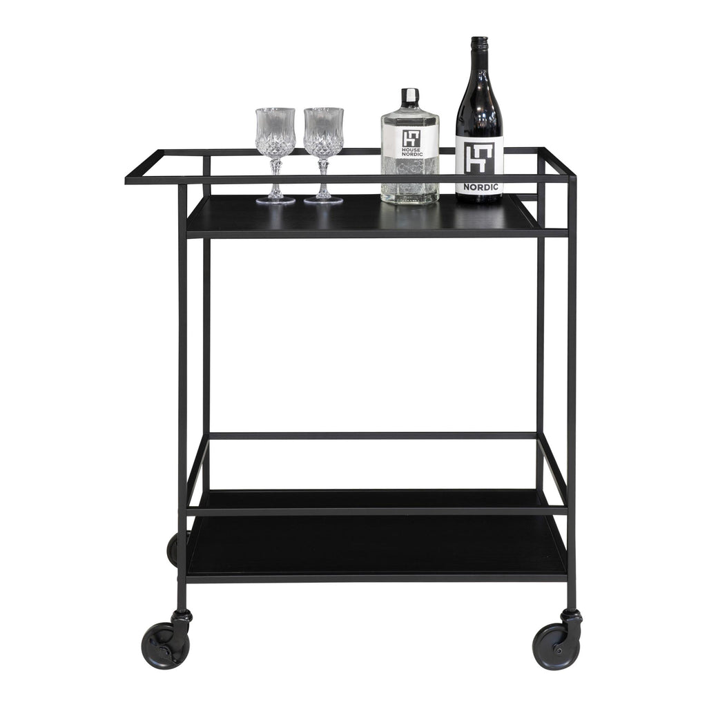 Vita Bartrolley - With 2 shelves, black, black frame 68x40x79 cm
