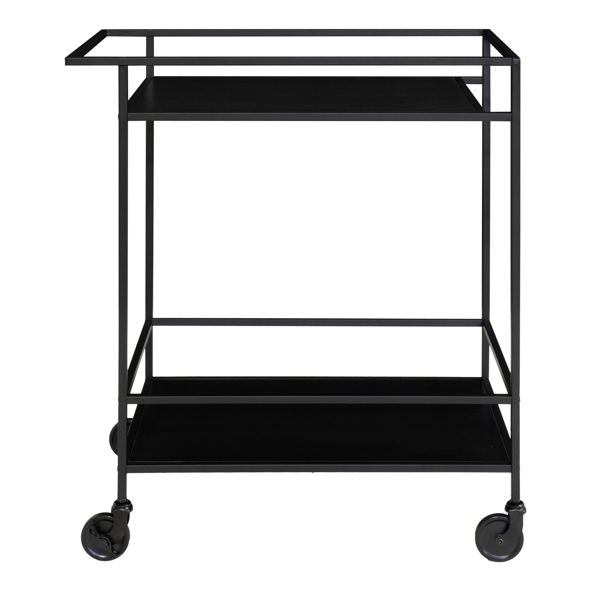 Vita Bartrolley - With 2 shelves, black, black frame 68x40x79 cm