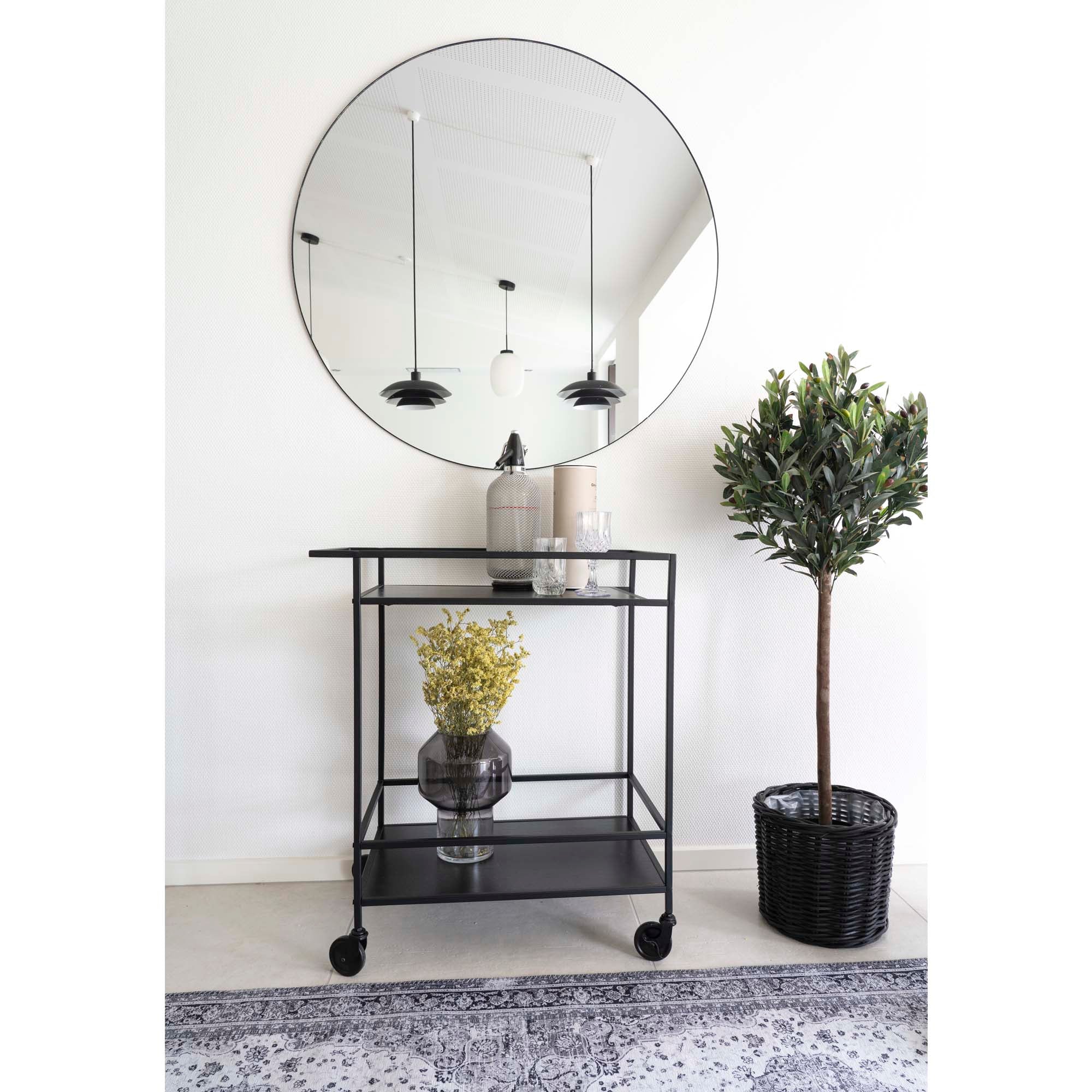 Vita Bartrolley - With 2 shelves, black, black frame 68x40x79 cm