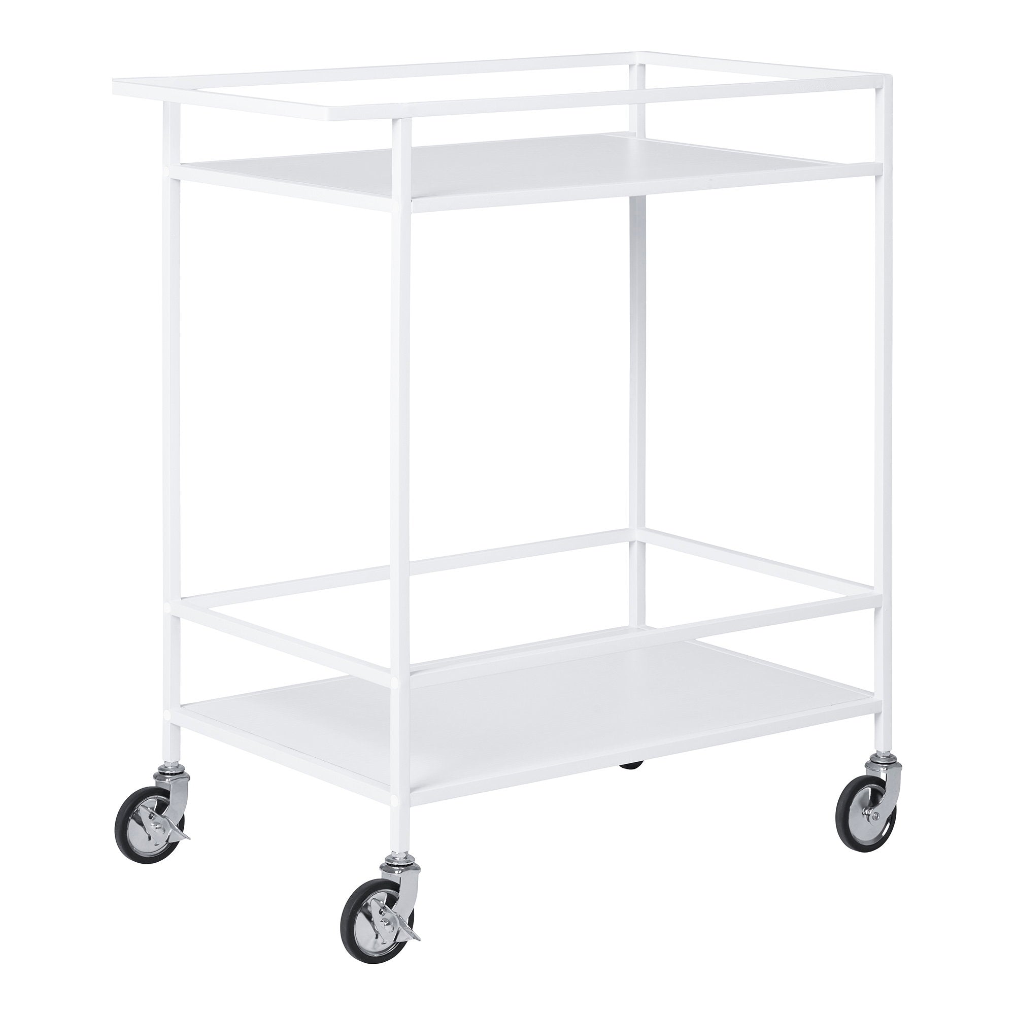 Vita Bartrolley - Met 2 witte planken, wit frame 68x40x79 cm
