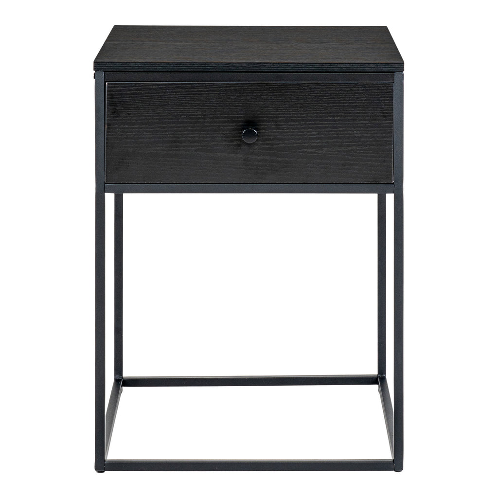Vita Side Table - Side Table with 1 drawer, black, black frame 40x40x55 cm