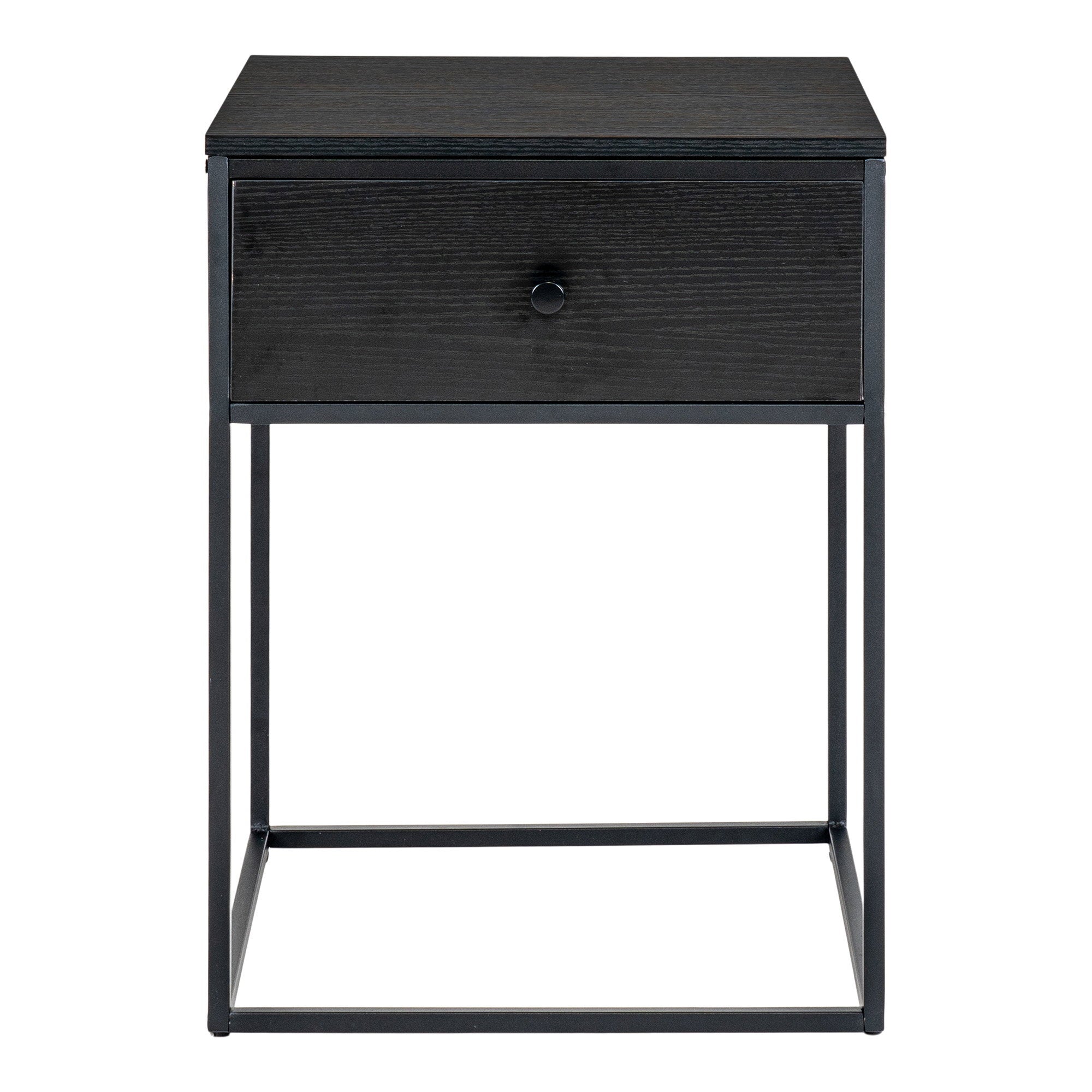 Vita Side Table - Side Table with 1 drawer, black, black frame 40x40x55 cm