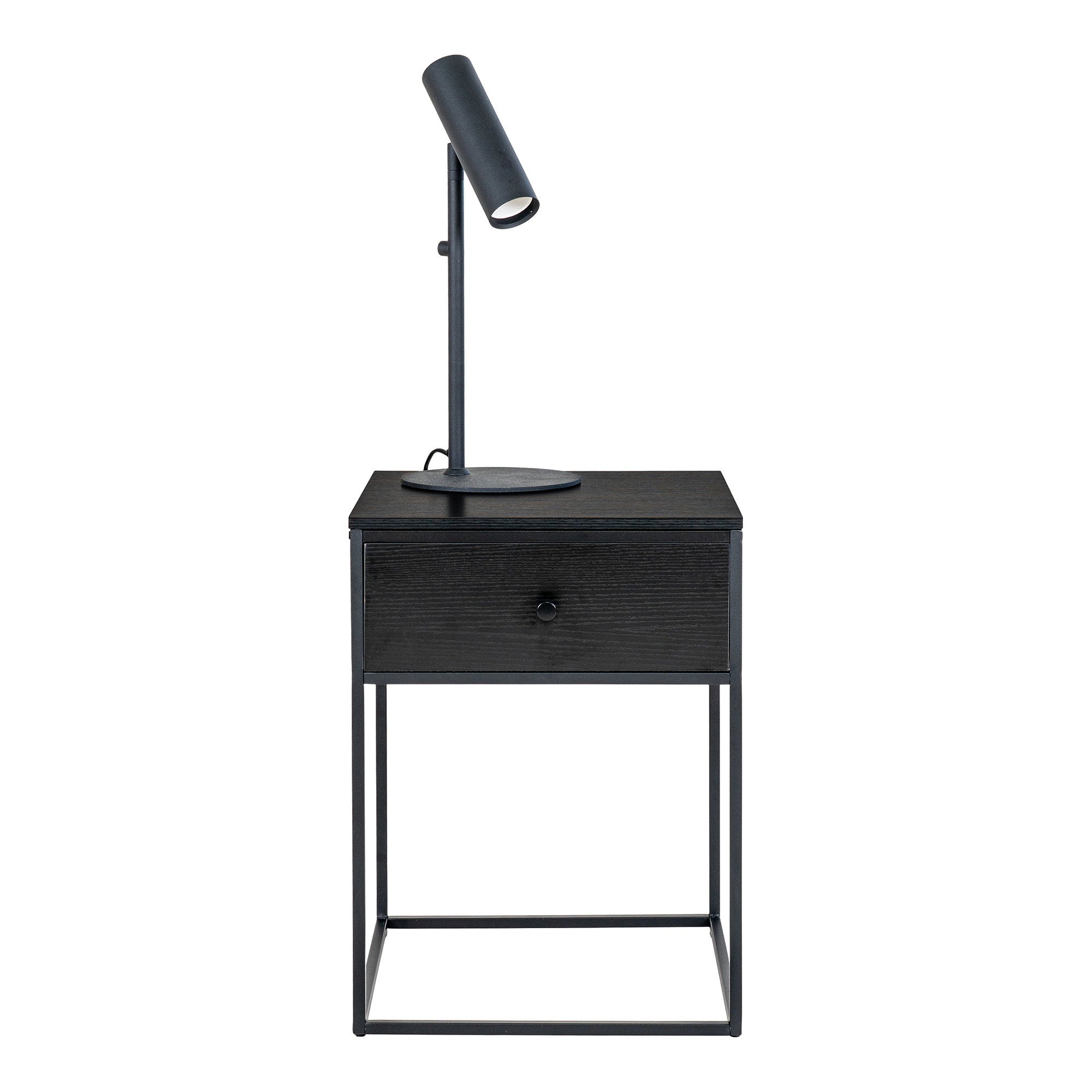 Vita Side Table - Side Table with 1 drawer, black, black frame 40x40x55 cm