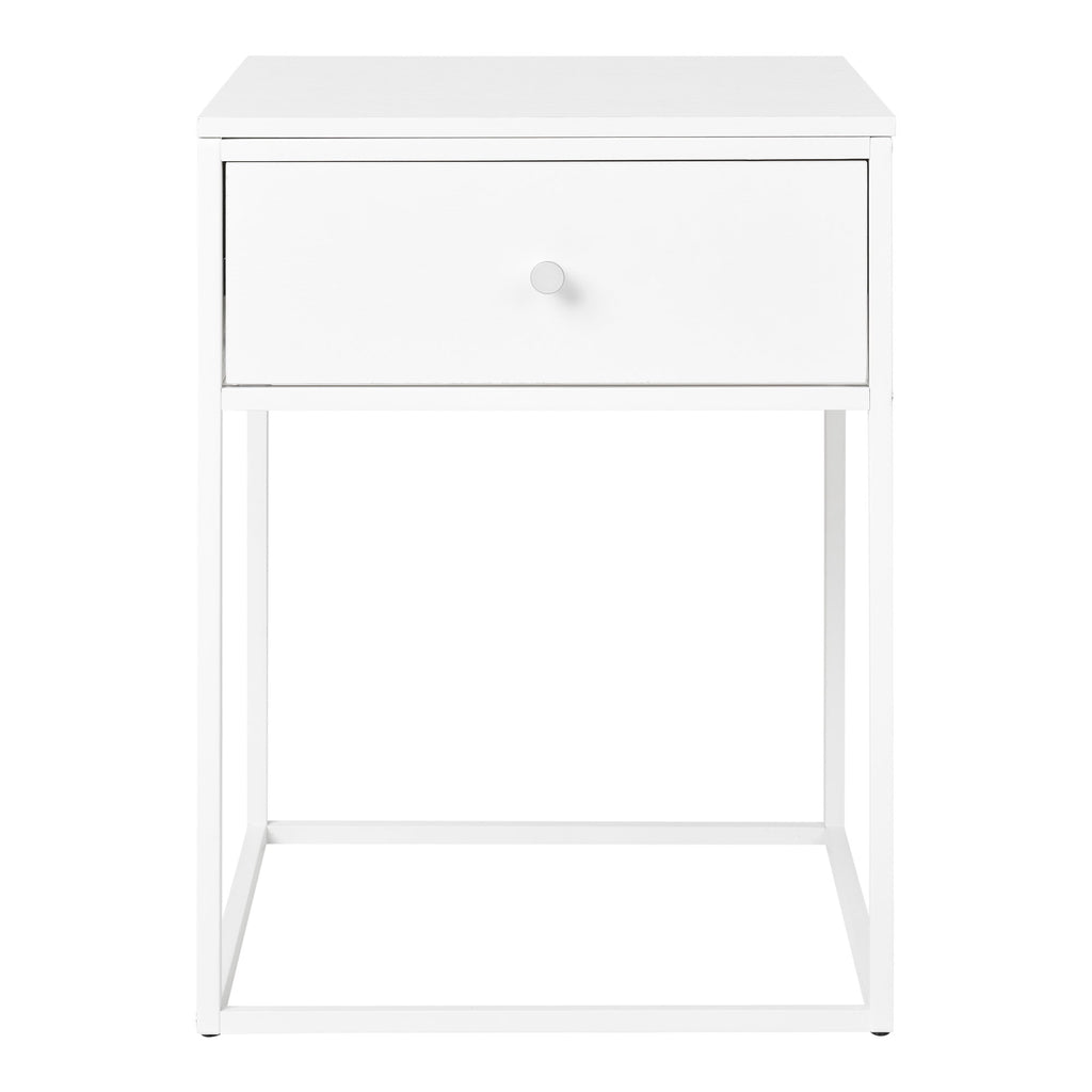 Vita Side Table - Side Table with 1 drawer, white, white frame 40x40x55 cm