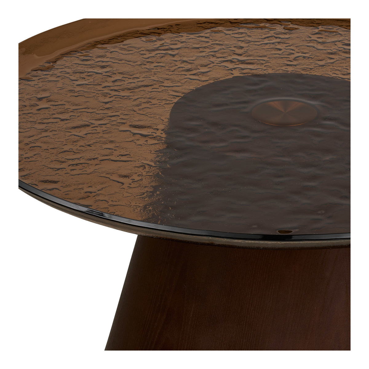 Orvieto Coffee Table - Coffee table, ash veneer/glass, brown, ø80x42 cm