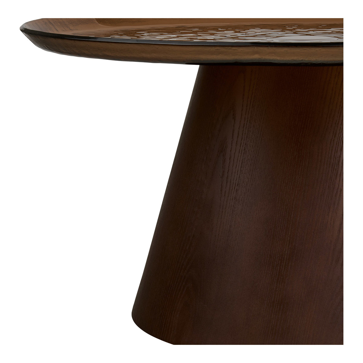 Orvieto Coffee Table - Coffee table, ash veneer/glass, brown, ø80x42 cm