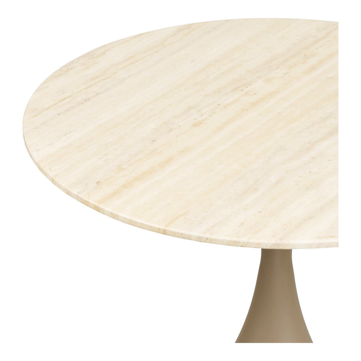 Pienza Coffee Table - Coffee table, metal/tempered glass, khaki, ø70x42 cm