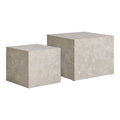 Prague Salontafel - Marmerlook, beige (set van 2)