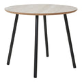 Aalst Coffee Table - Travertine look, black legs Ø55x45 cm