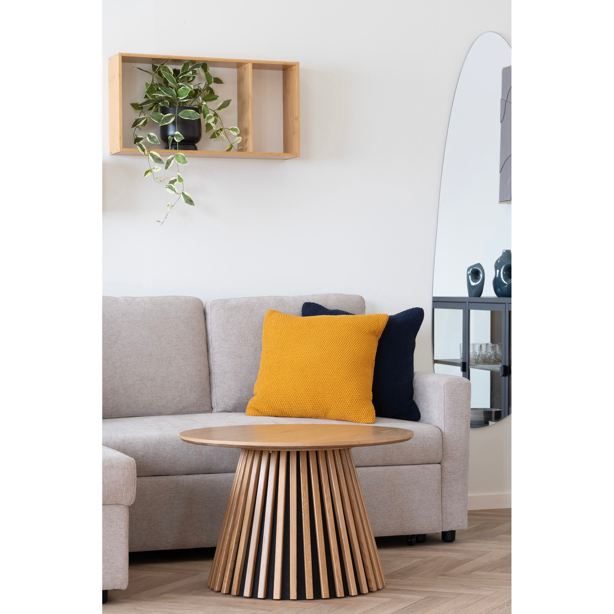 Osaka Salontafel - Eikenfineer, naturel Ø70x45 cm