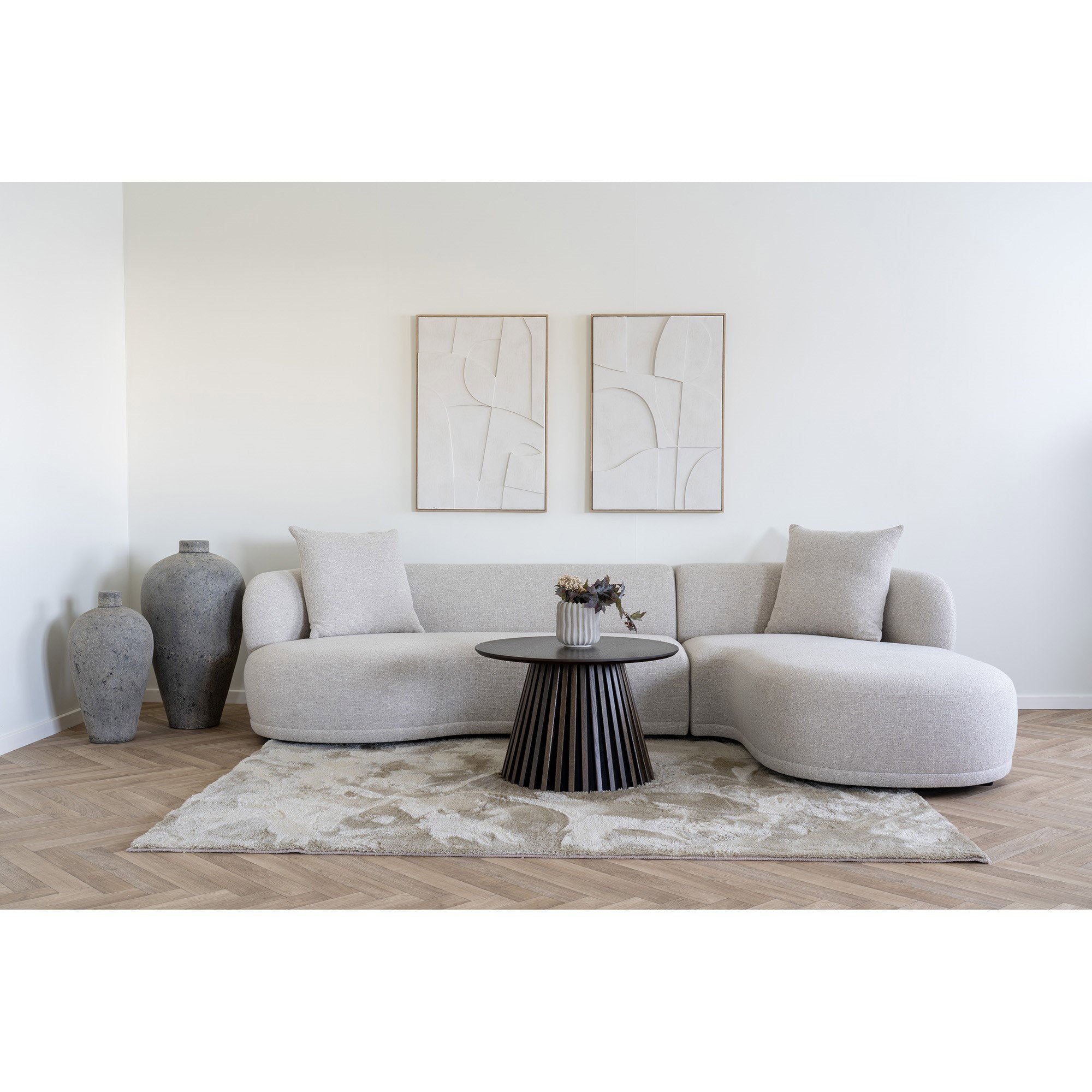 Osaka Salontafel - Eikenfineer, gerookt Ø70x45 cm