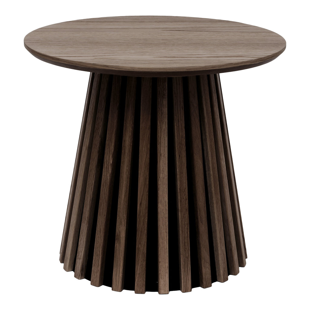 Osaka Side table - Side table, oak veneer, smoked Ø50x45 cm