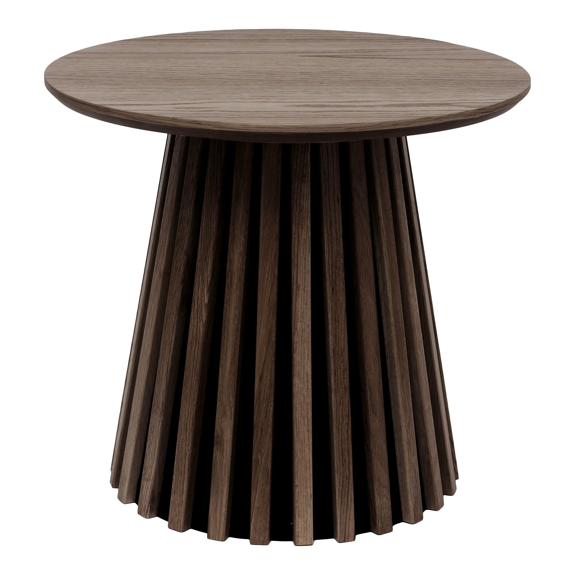 Osaka Side table - Side table, oak veneer, smoked Ø50x45 cm