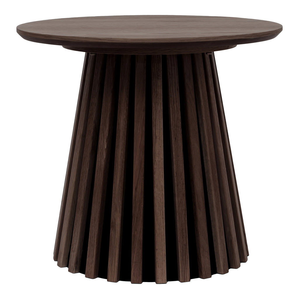 Osaka Side table - Side table, oak veneer, smoked Ø50x45 cm