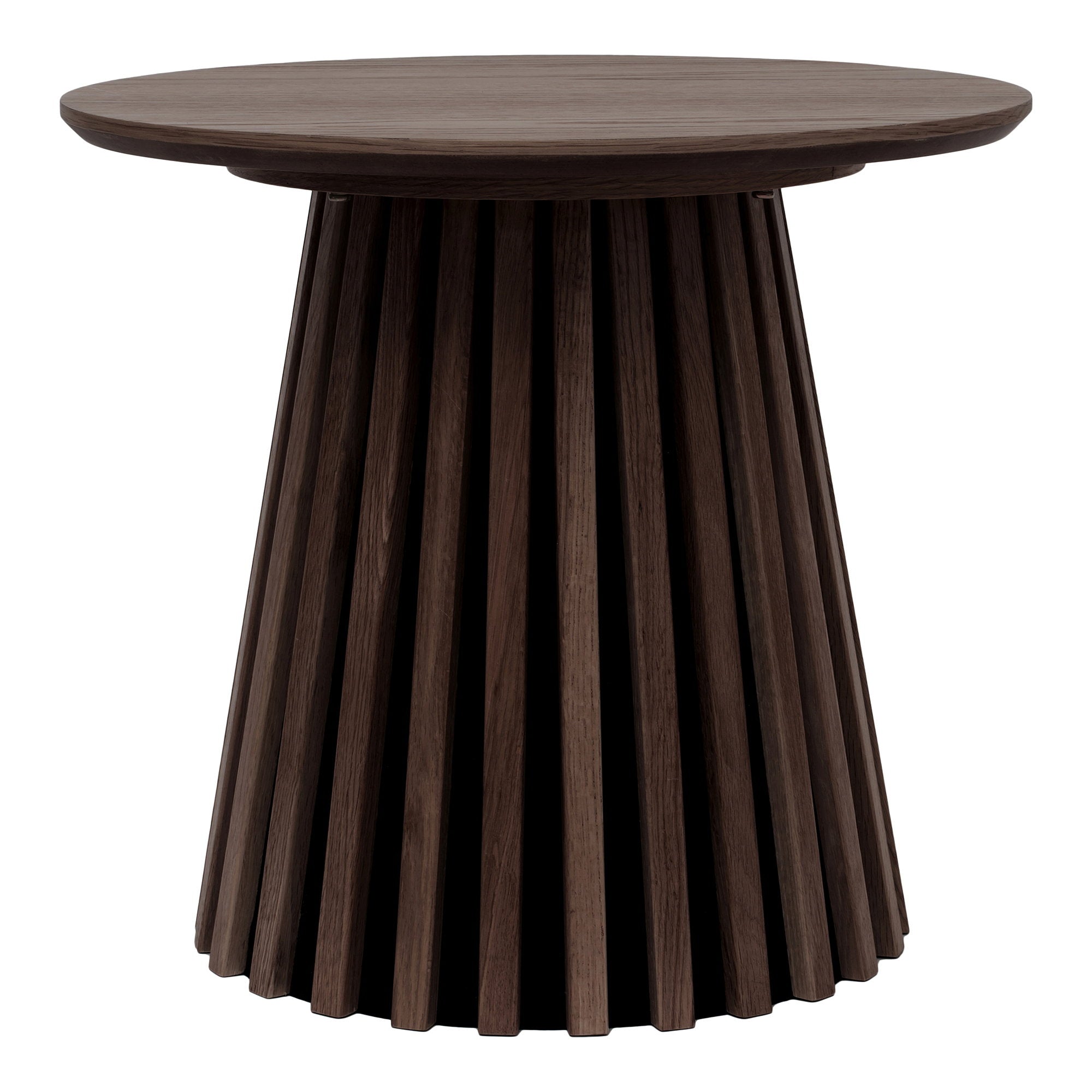 Osaka Side table - Side table, oak veneer, smoked Ø50x45 cm