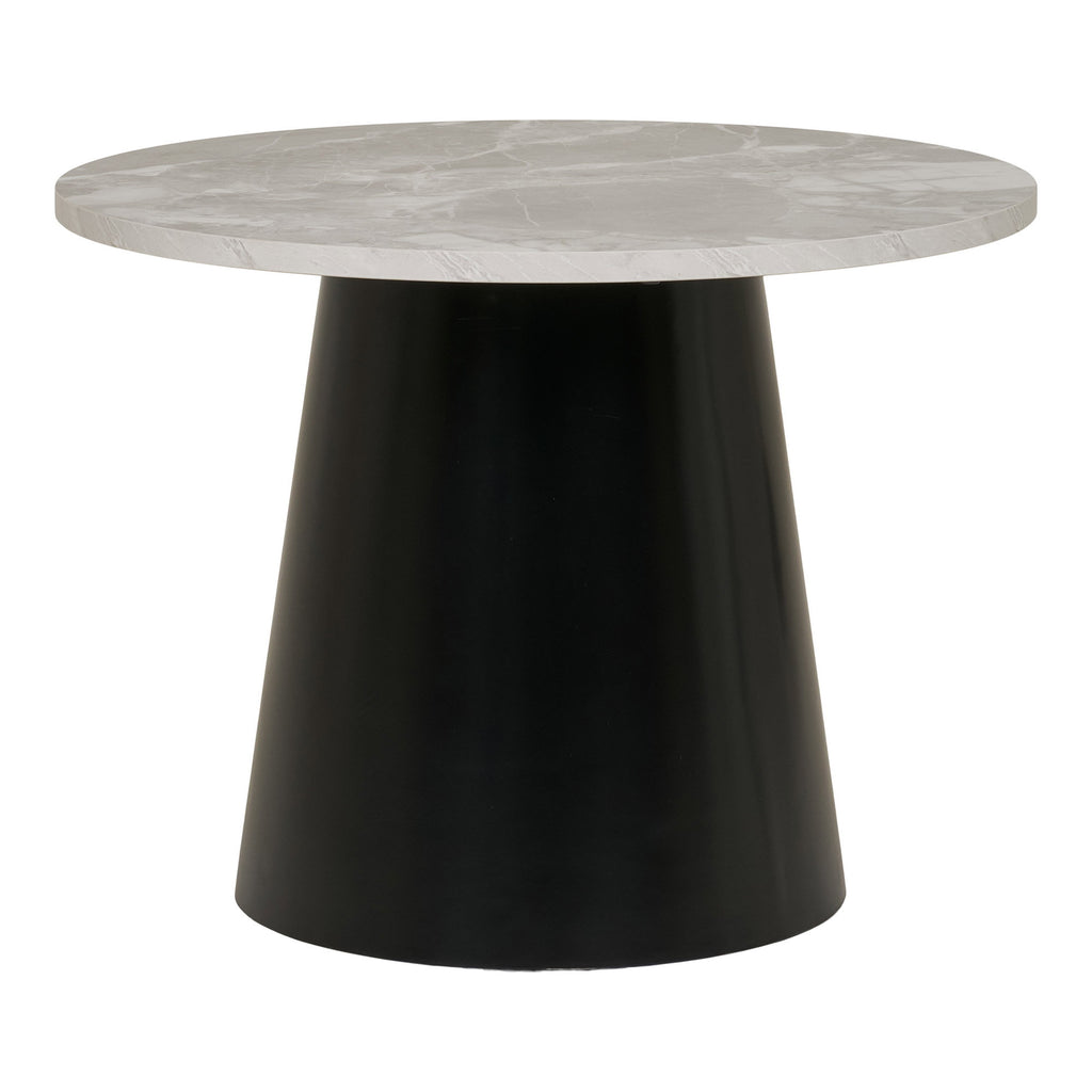 Brito Salontafel - Marmerlook, grijs/zwart Ø60x45 cm