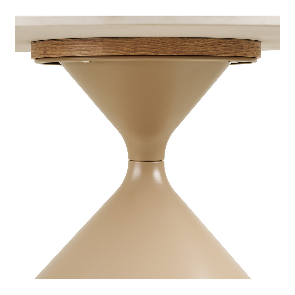 Annecy Salontafel - Keramisch blad/staal, travertin/zandkleurig Ø70x41 cm