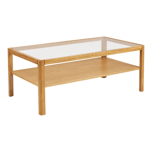 Lourmarin Salontafel - Eikenhout/eikenfineer/gehard glas, naturel 110x60x45 cm - Noël Home