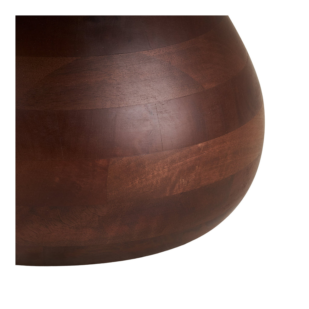 Heide Salontafel - Mangohout/marmer, donkerbruin/wit Ø70x35 cm