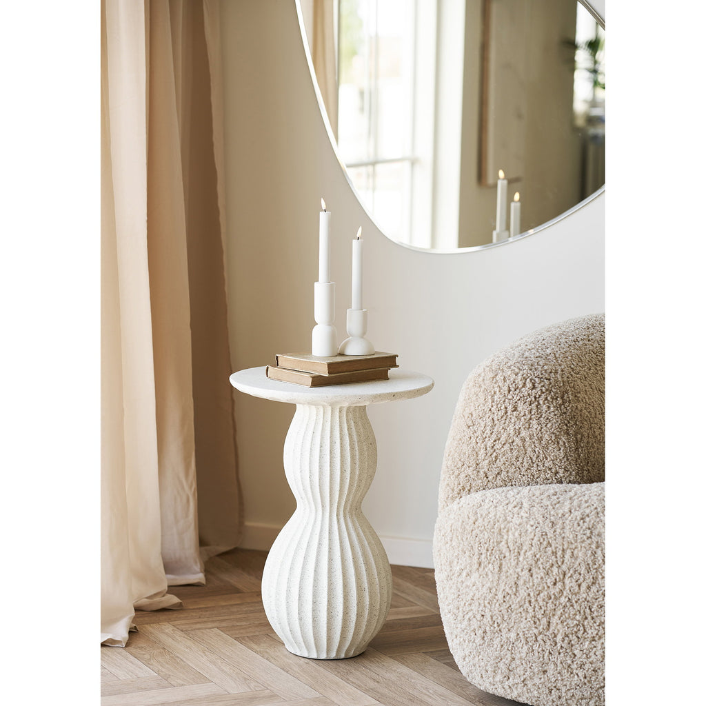 Newtown Side Table - Side table, fiberclay, white Ø40x55 cm