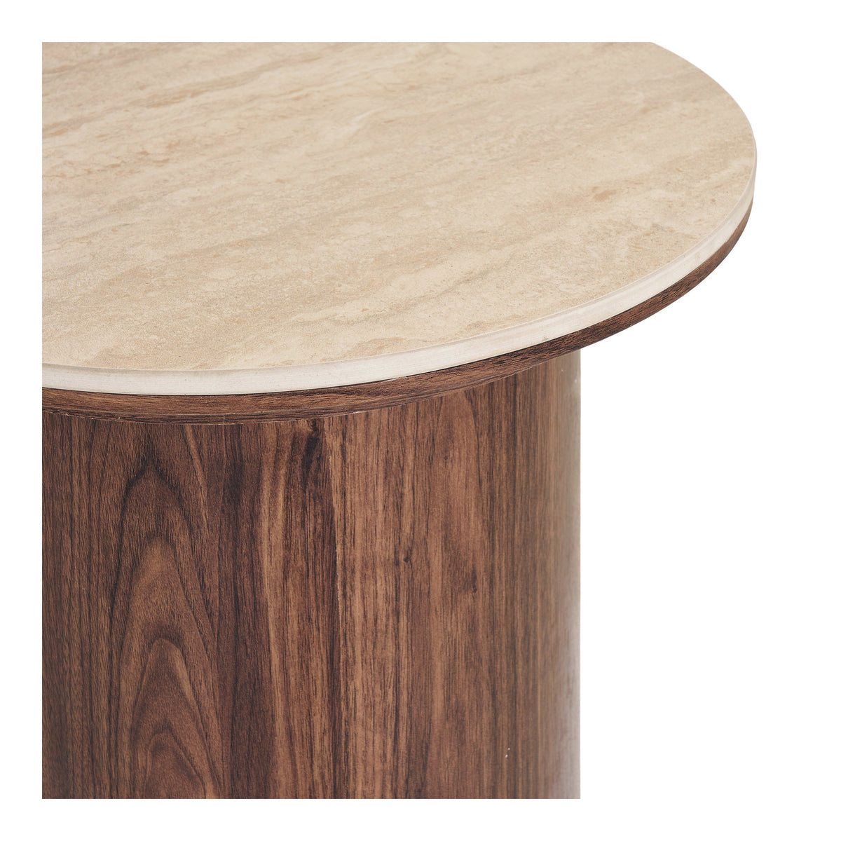Side table Delphi with ceramic tabletop in travertine look - Ø45x50 cm