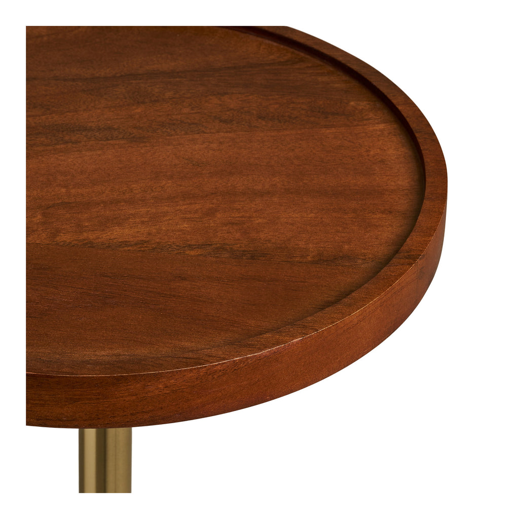 Sirone Bijzettafel - Bijzettafel, mangohout/staal, zwart, messinglook/donkerbruin Ø30x56 cm