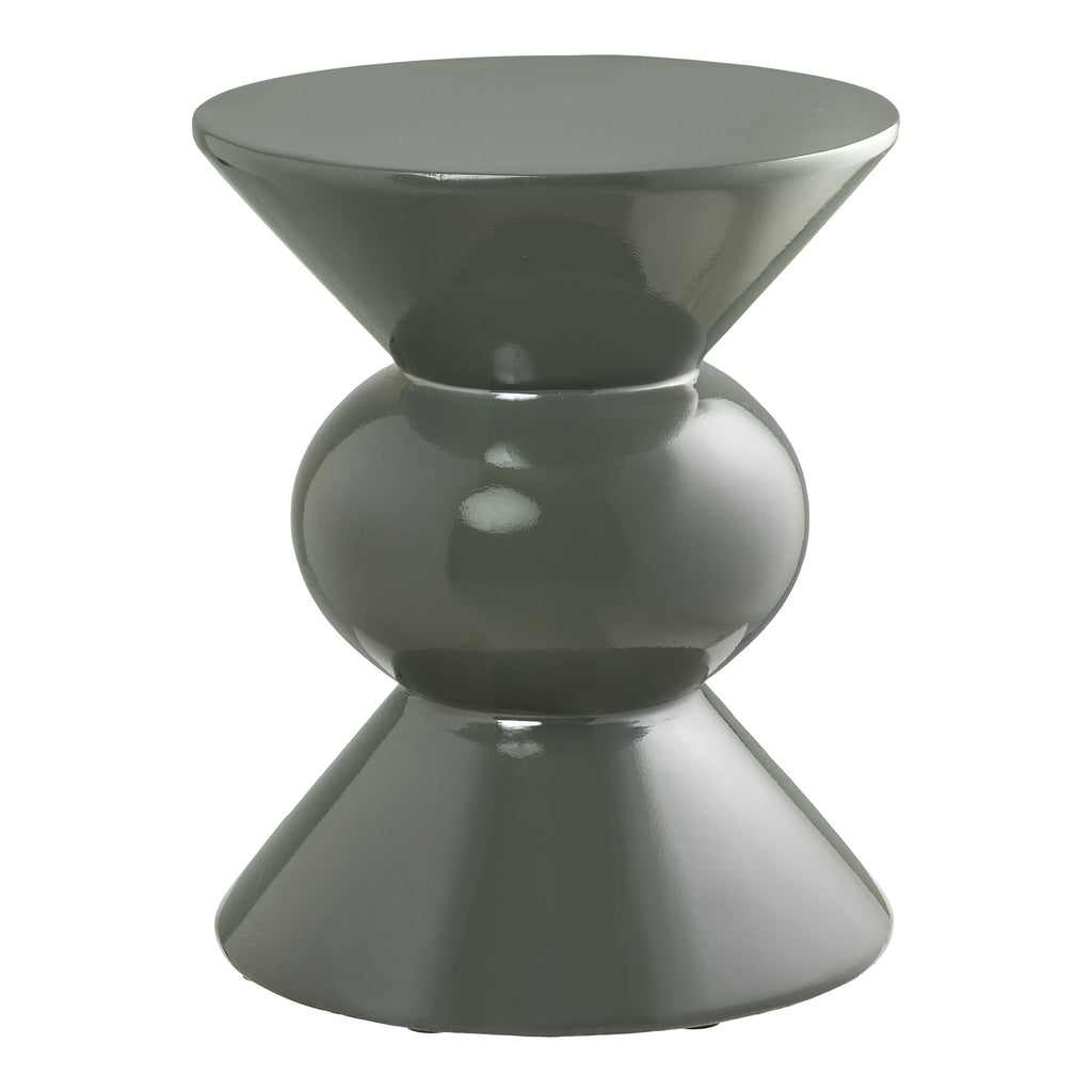 Rosolina Side Table - Side table, fiberglass, green Ø34x41 cm