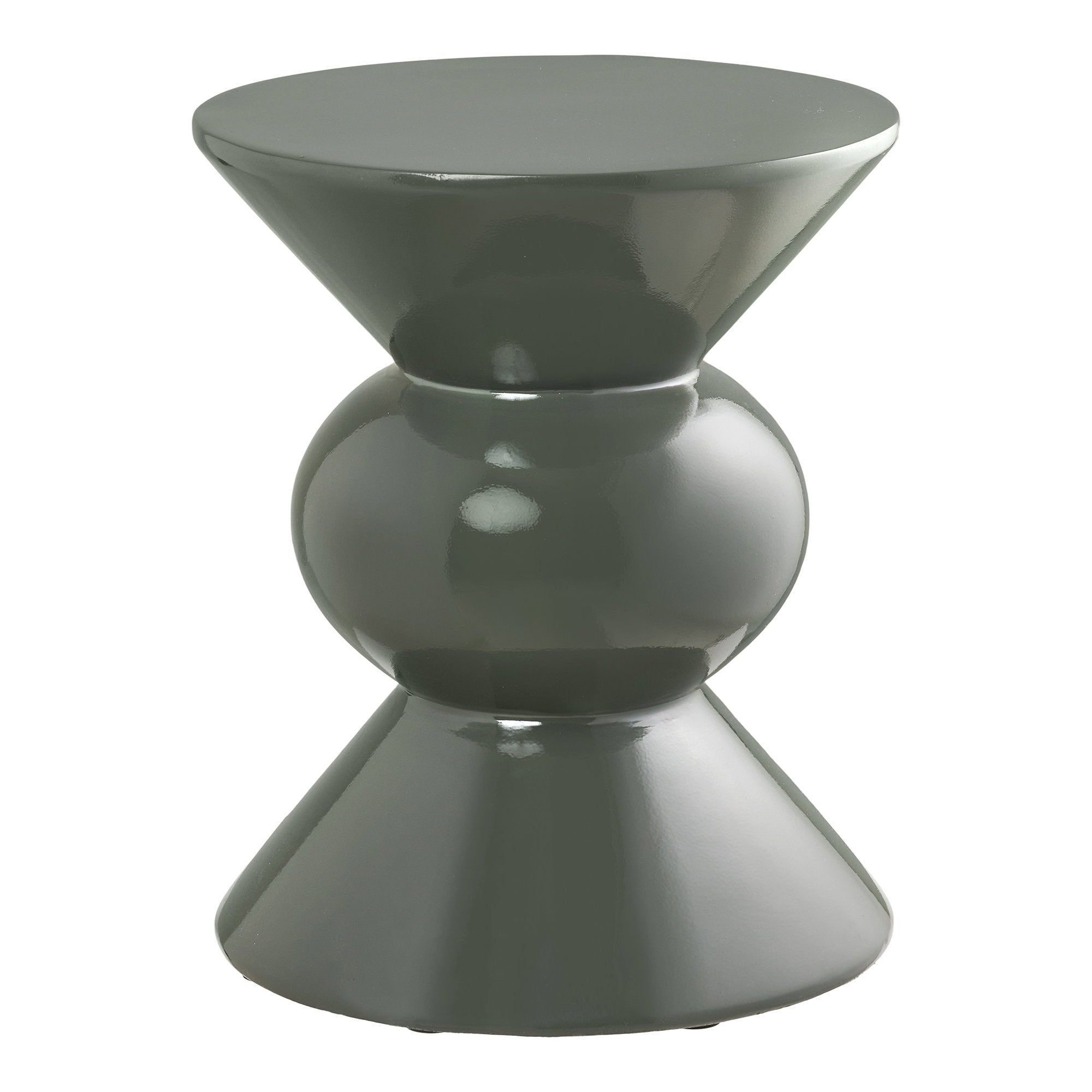 Rosolina Side Table - Side table, fiberglass, green Ø34x41 cm