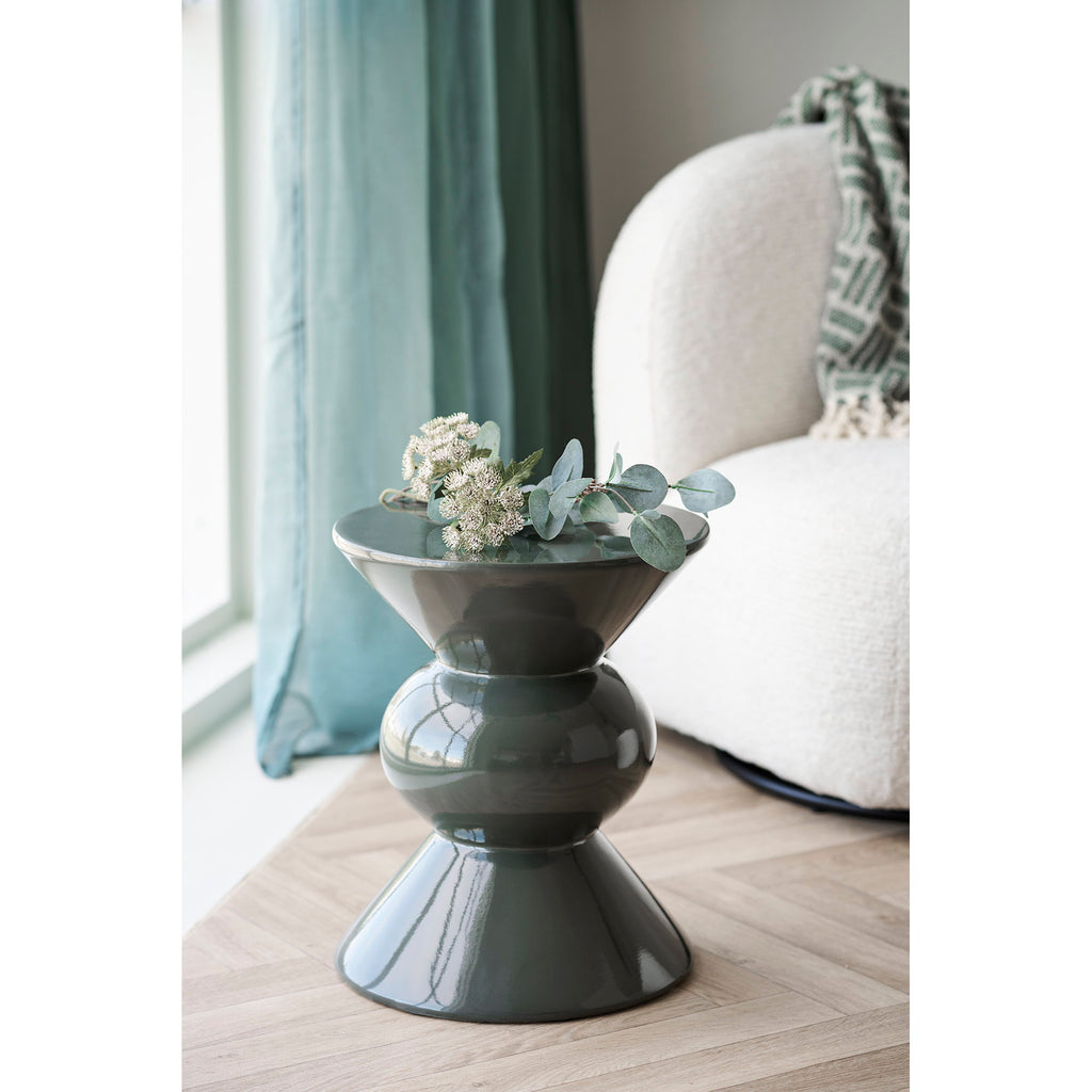 Rosolina Side Table - Side table, fiberglass, green Ø34x41 cm