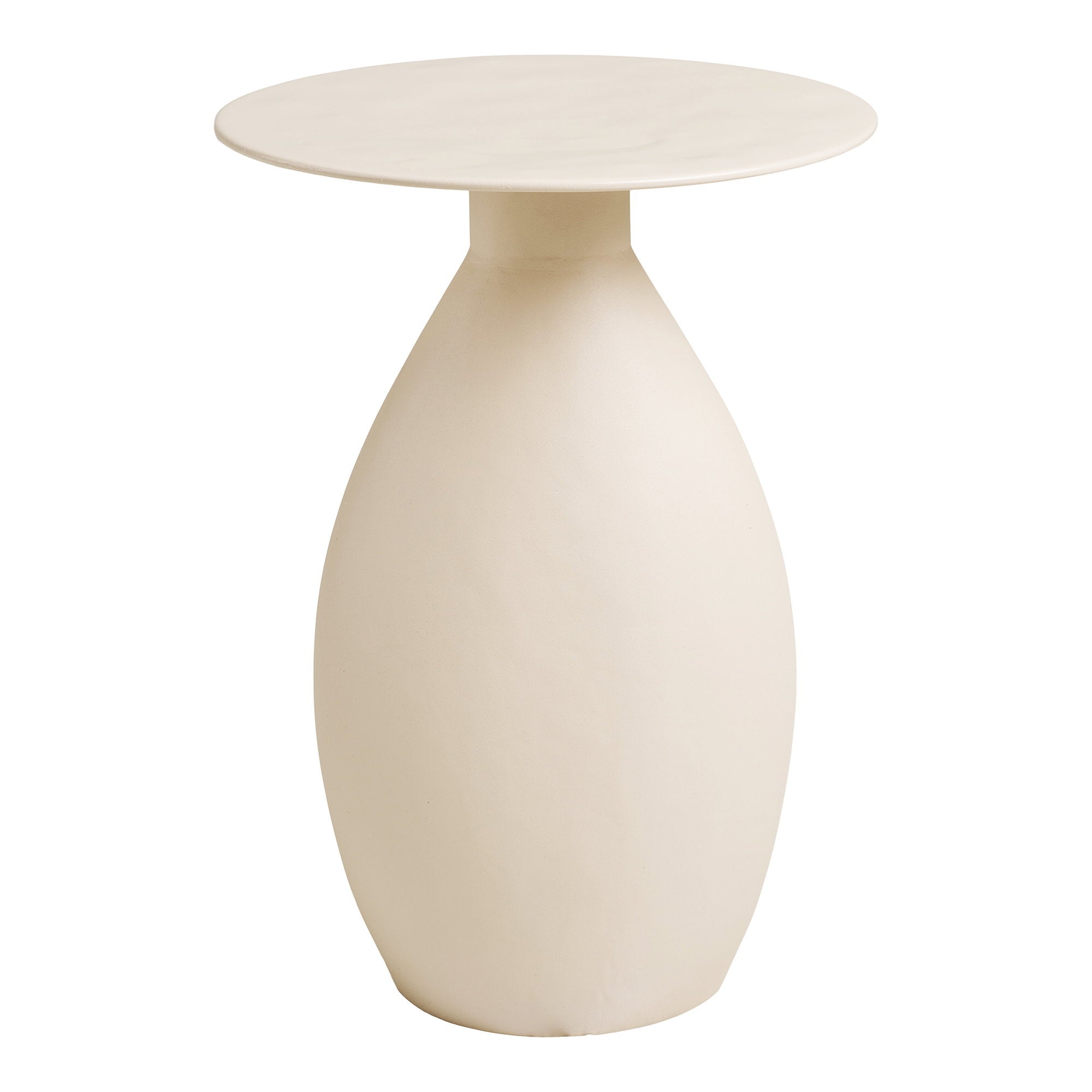 Calais Side Table - Side table, metal/enamel, off-white Ø36x50 cm