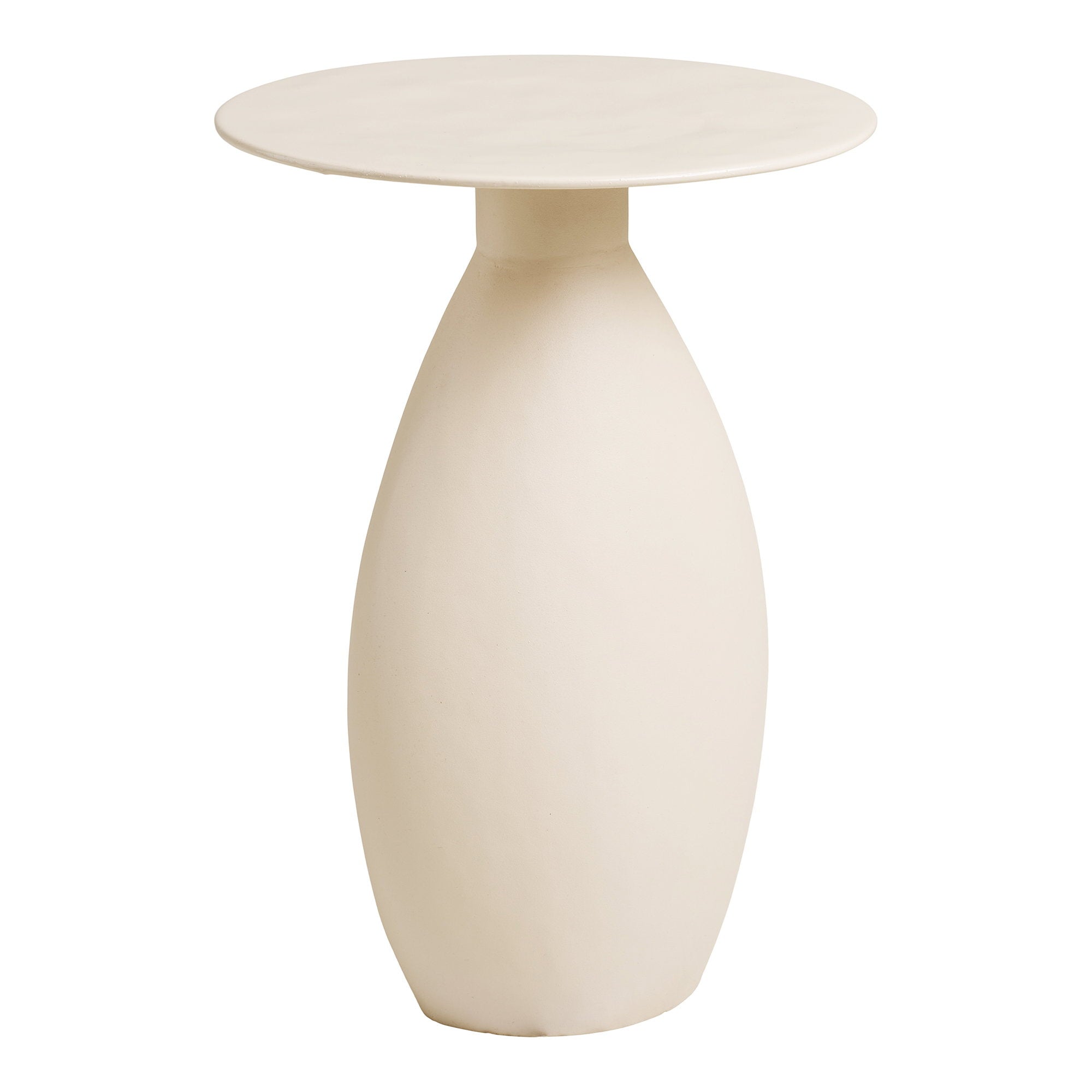 Calais Side Table - Side table, metal/enamel, off-white Ø36x50 cm