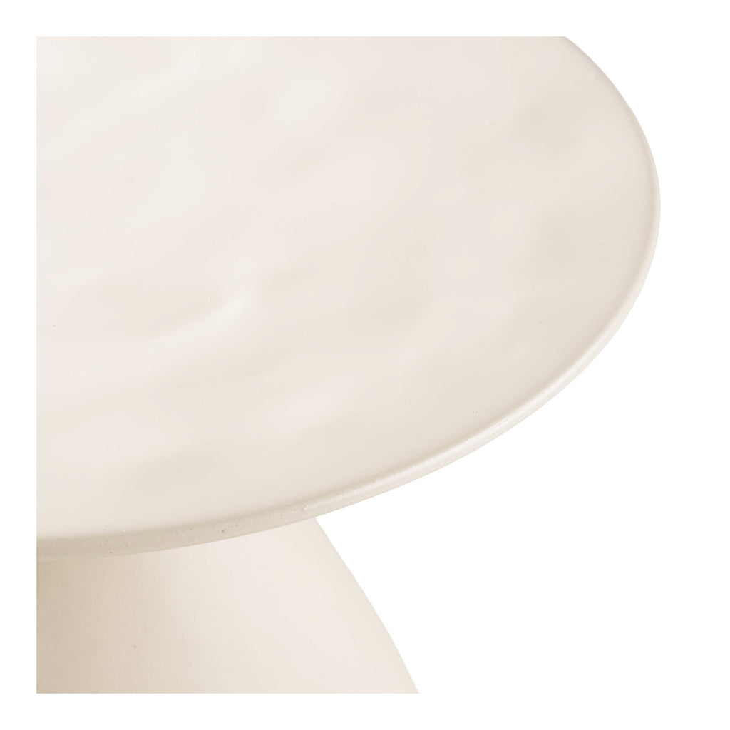 Calais Side Table - Side table, metal/enamel, off-white Ø36x40 cm