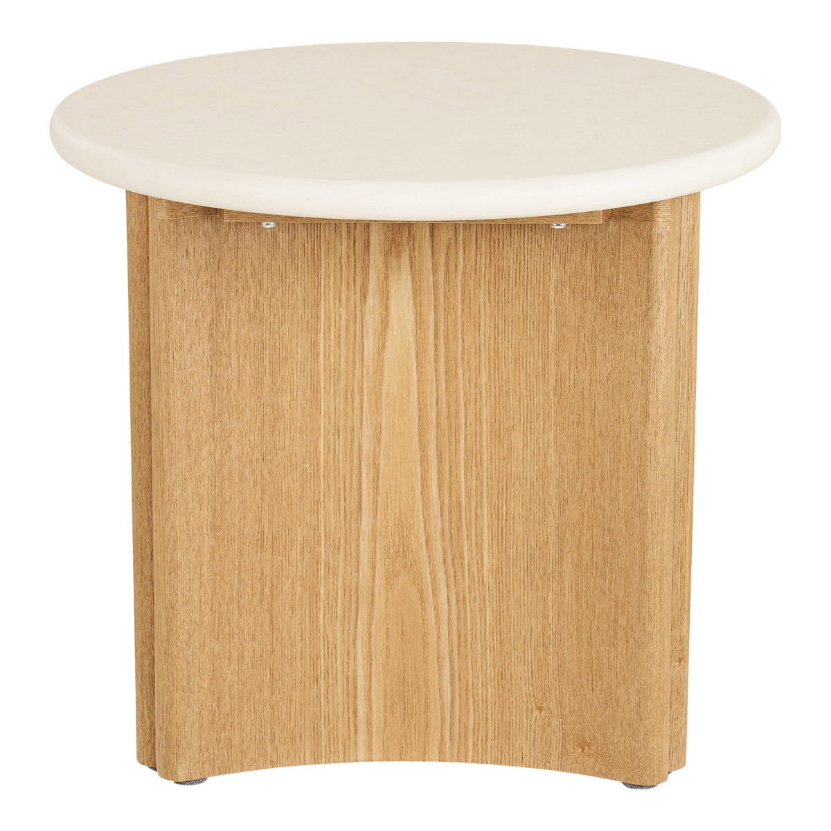 Motril Side Table - Side table, cement/ash veneer, white/natural, ø50x45 cm