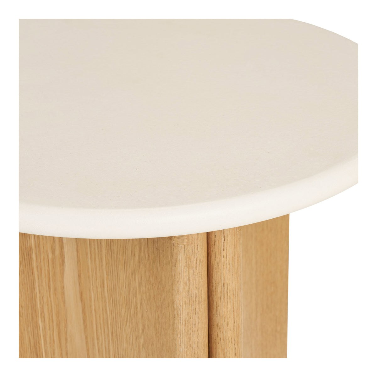 Motril Side Table - Side table, cement/ash veneer, white/natural, ø50x45 cm
