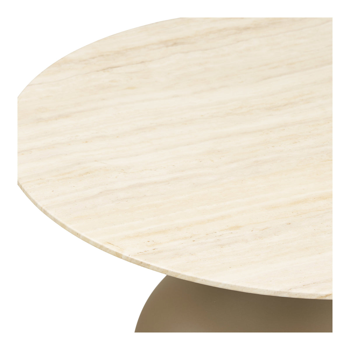 Kaki Pienza side table with tempered glass - Ø50x54 cm