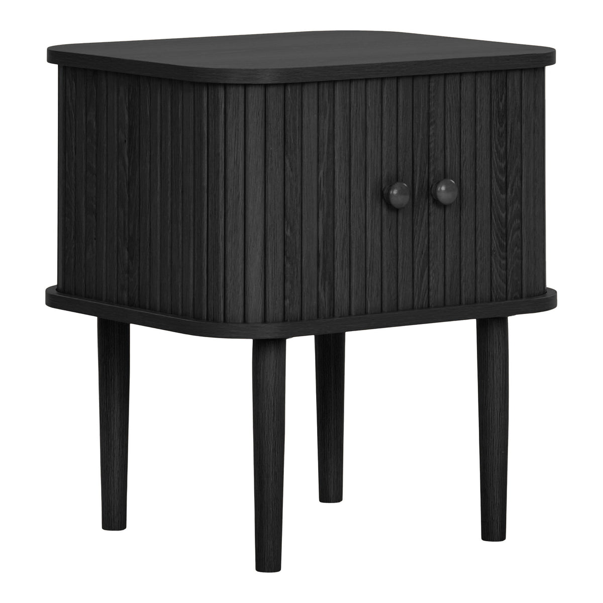 Black side table Nikko with 2 doors - 45x40x50.5 cm