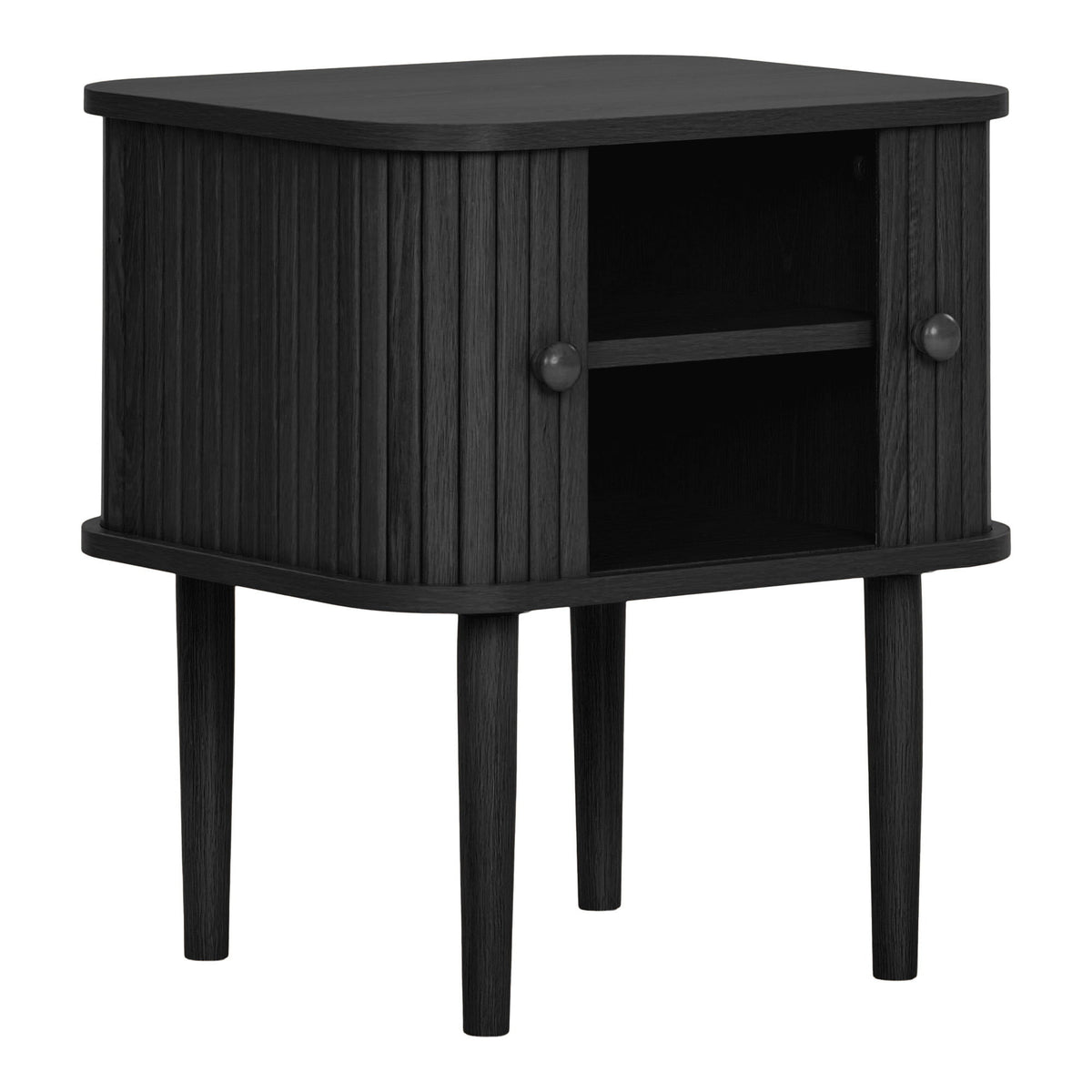 Black side table Nikko with 2 doors - 45x40x50.5 cm