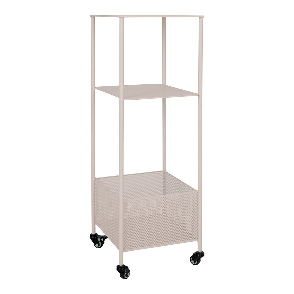 Torres Trolley - Staal, zandkleurig, 3 planken 35x35x100 cm