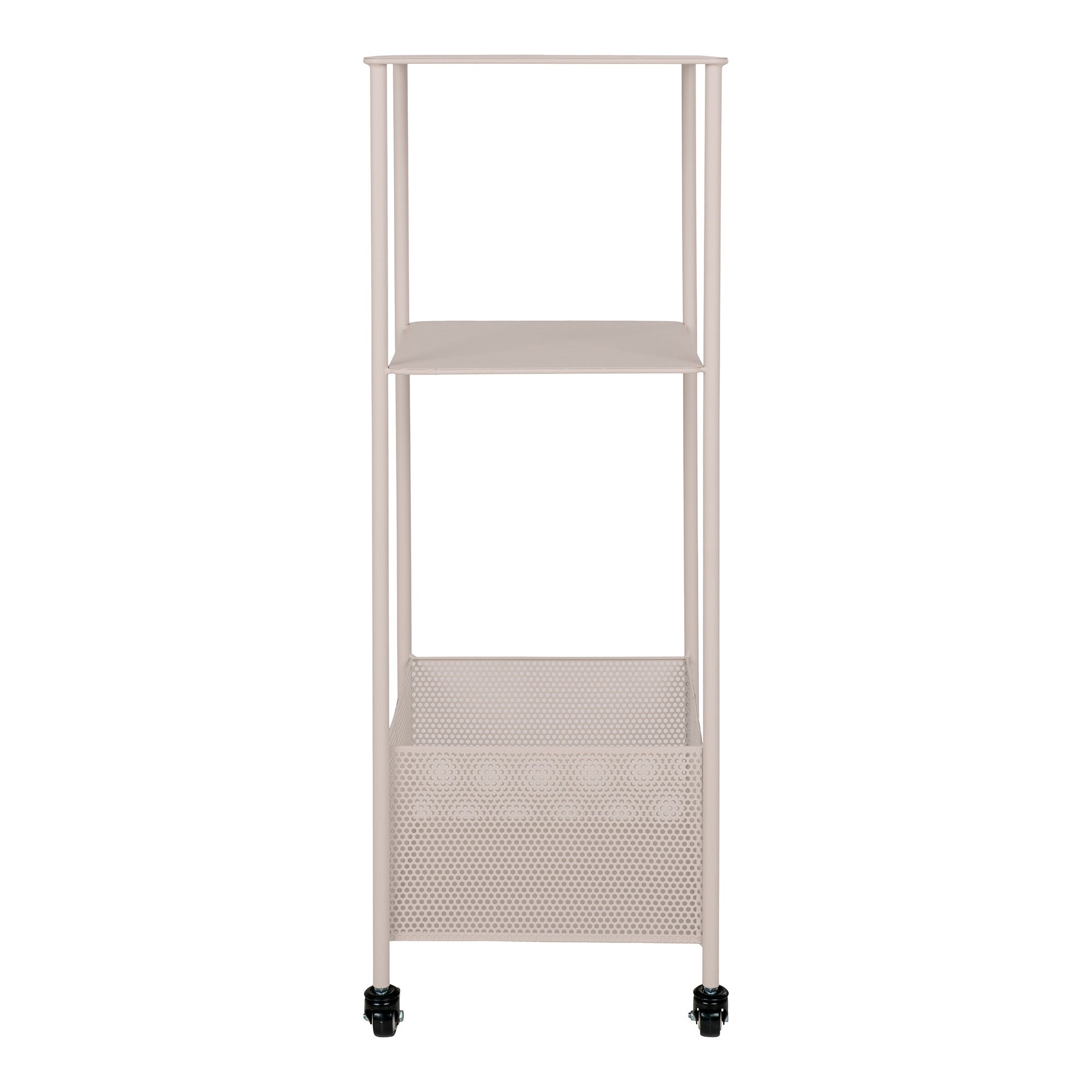 Torres Trolley - Staal, zandkleurig, 3 planken 35x35x100 cm